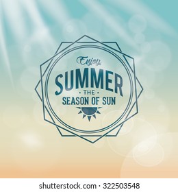 Colored background with a label for summer vacations