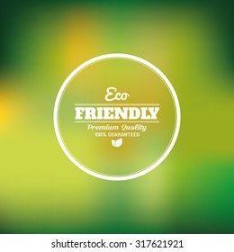 Colored background with a label with text for organic products