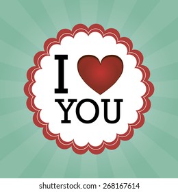 Colored background with a label for valentine's day. Vector illustration