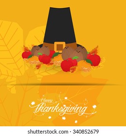 Colored background with leaves and text for thanksgiving day