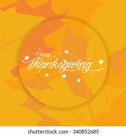 Colored background with leaves and text for thanksgiving day