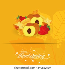 Colored background with leaves and text for thanksgiving day