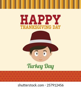 a colored background with a male head for thanksgiving day