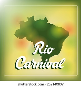 a colored background with the map of brazil and text