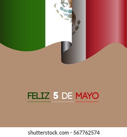 Colored background with the mexican flag, Cinco de mayo vector illustration