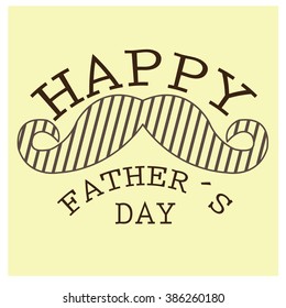 Colored background with a mustache and text for father's day