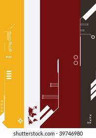 colored background with objects in vector technology
