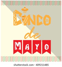 Colored background with ornaments, text and some icons