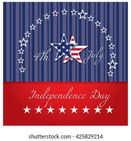 Colored background with a pair of stars and text for independence day celebrations