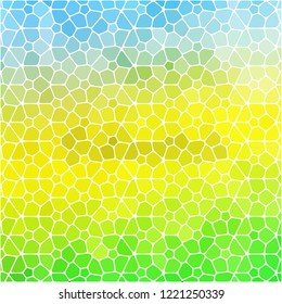 colored background. pebbles. yellow, blue, green