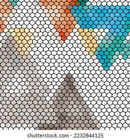 Colored background in polygonal style. Mosaic. Pebbles.