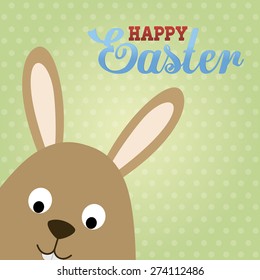 Colored background with a rabbit for easter. Vector illustration