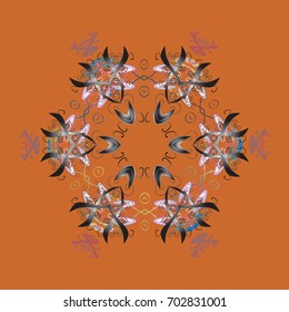A colored background with snowflakes. Vector christmas abstract colorful background with cute snowflake. Vector illustration.