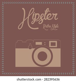 Colored background with some hipster icons. Vector illustration