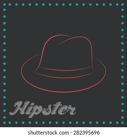 Colored background with some hipster icons. Vector illustration