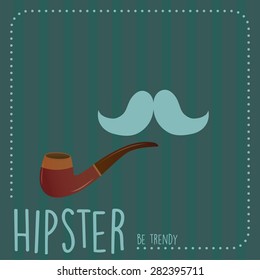 Colored background with some hipster icons. Vector illustration