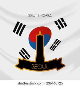 a colored background with the south korean flag and the 63 building