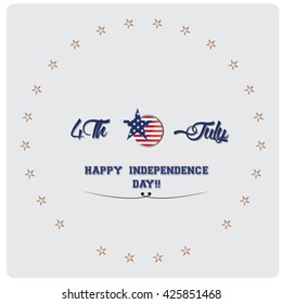 Colored background with stars and text for independence day celebrations