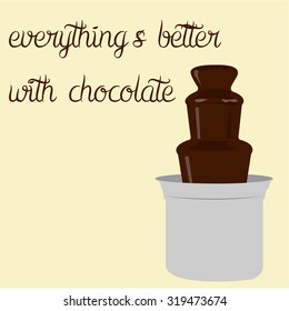 Colored background with sweet chocolate and text