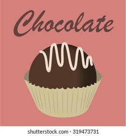 Colored background with sweet chocolate and text