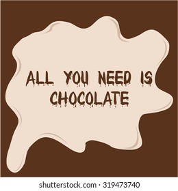 Colored background with sweet chocolate and text