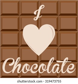 Colored background with sweet chocolate and text