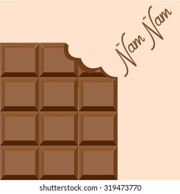 Colored background with sweet chocolate and text