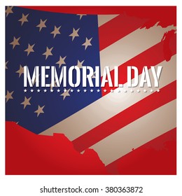 Colored background with text and the american flag for memorial day