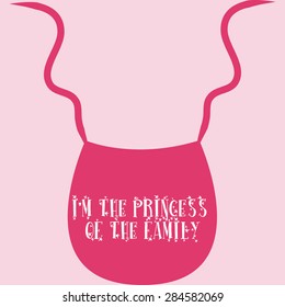 Colored background with text and baby elements. Vector illustration