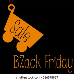 Colored background with text for black friday