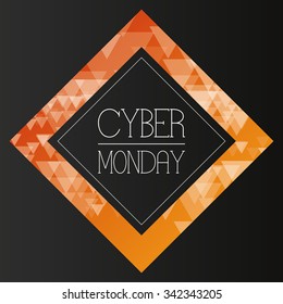 Colored background with text for cyber monday sales