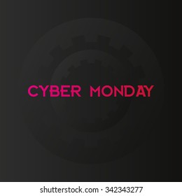 Colored background with text for cyber monday sales