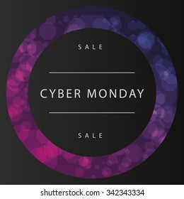 Colored background with text for cyber monday sales