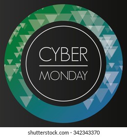 Colored background with text for cyber monday sales
