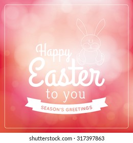 Colored background with text and eggs for easter
