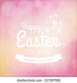 Colored background with text and eggs for easter