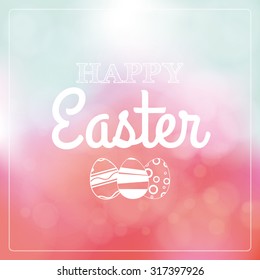 Colored background with text and eggs for easter