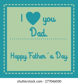 Colored background with text and elements for father's day. Vector illustration