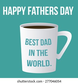 Colored background with text and elements for father's day. Vector illustration