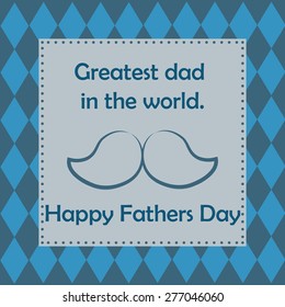 Colored background with text and elements for father's day. Vector illustration
