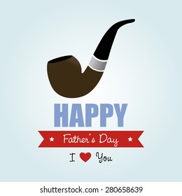 Colored background with text and elements for father's day. Vector illustration