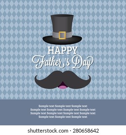 Colored background with text and elements for father's day. Vector illustration