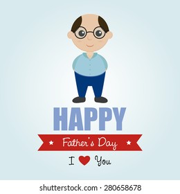 Colored background with text and elements for father's day. Vector illustration