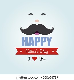 Colored background with text and elements for father's day. Vector illustration