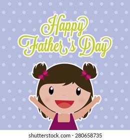 Colored background with text and elements for father's day. Vector illustration