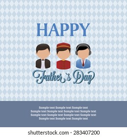Colored background with text and elements for Father's day. Vector illustration