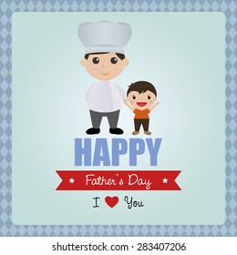 Colored background with text and elements for Father's day. Vector illustration