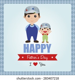 Colored background with text and elements for Father's day. Vector illustration