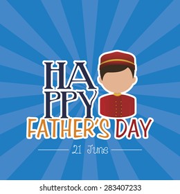 Colored background with text and elements for Father's day. Vector illustration