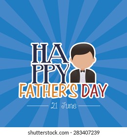Colored background with text and elements for Father's day. Vector illustration